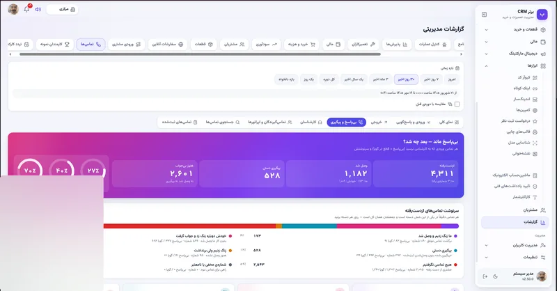سرنوشت تماس های بی پاسخ در نرم افزار مدیریت تعمیرگاه رو به راه